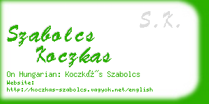 szabolcs koczkas business card